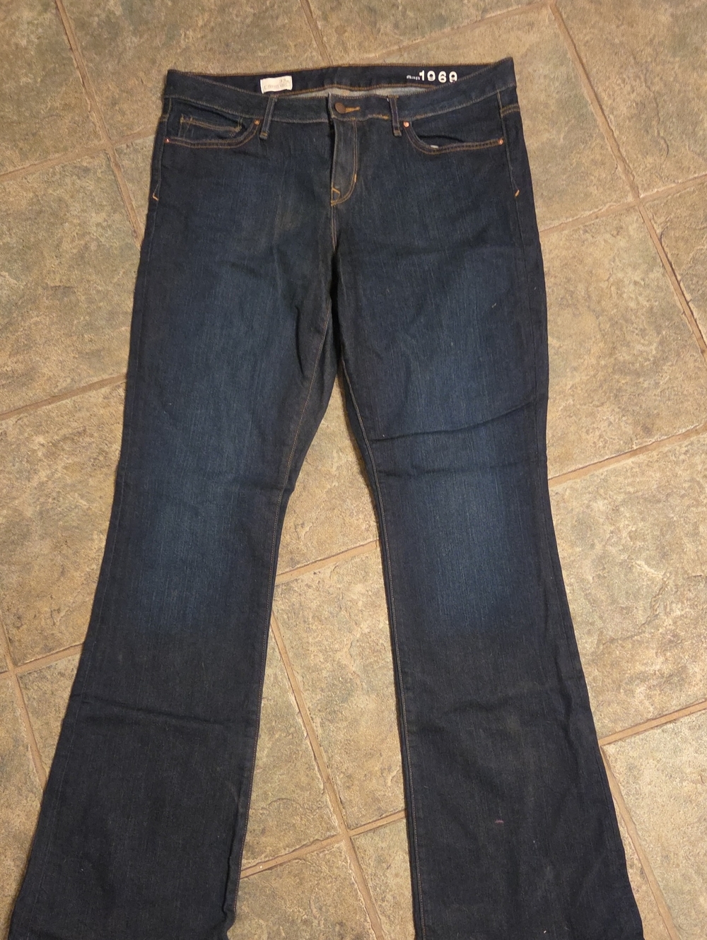 Women's Dark Blue Flare Jeans - Stretch Wide Leg